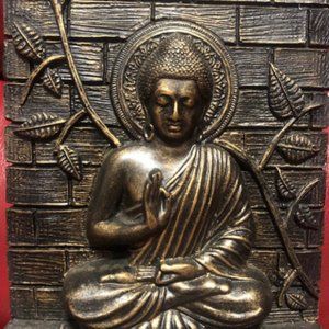 buddha chrome finish resin statue
